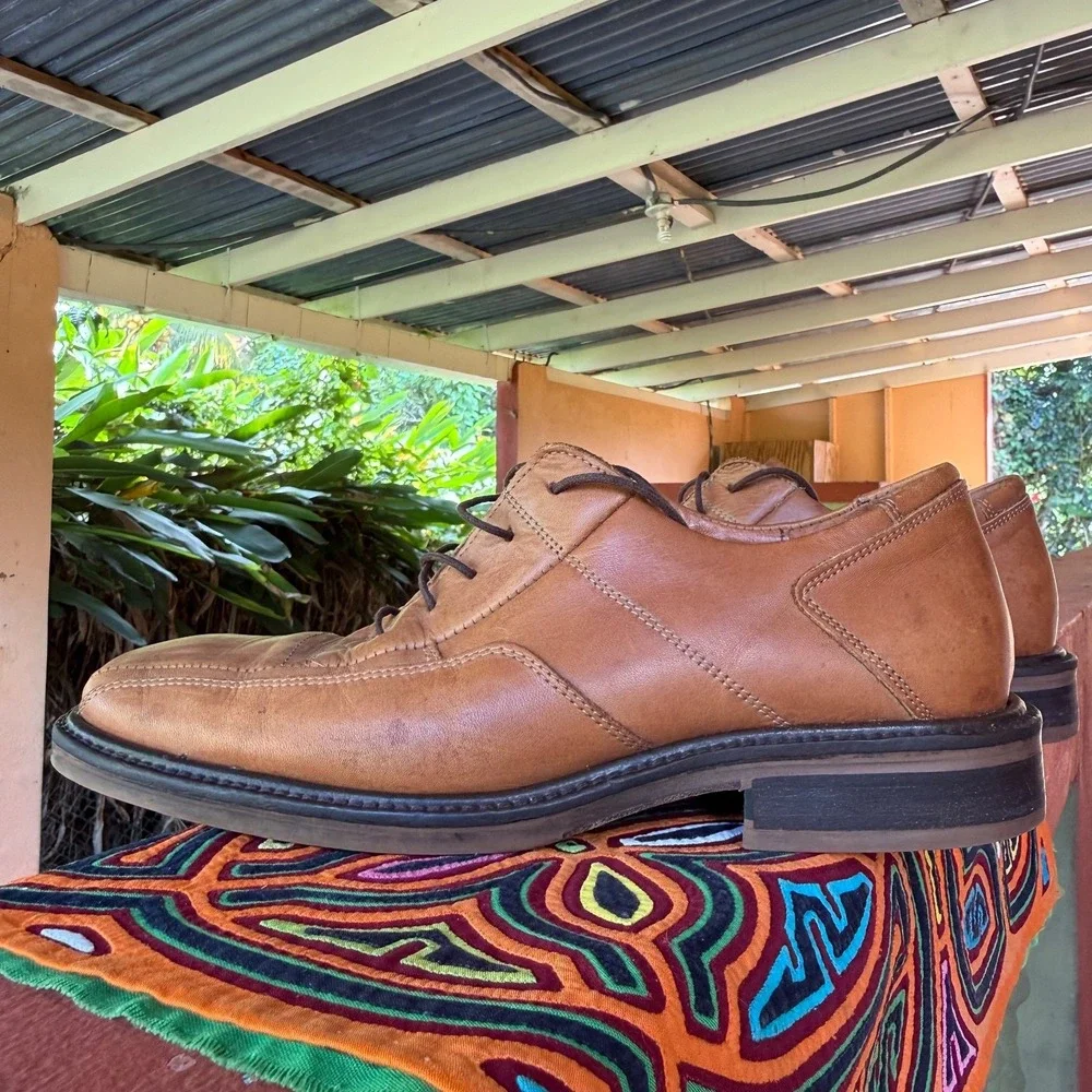 M.‎ Rossetti Vero Cuoio Leather Derby Shoes Mens Size 8 US Made In Italy Brown
